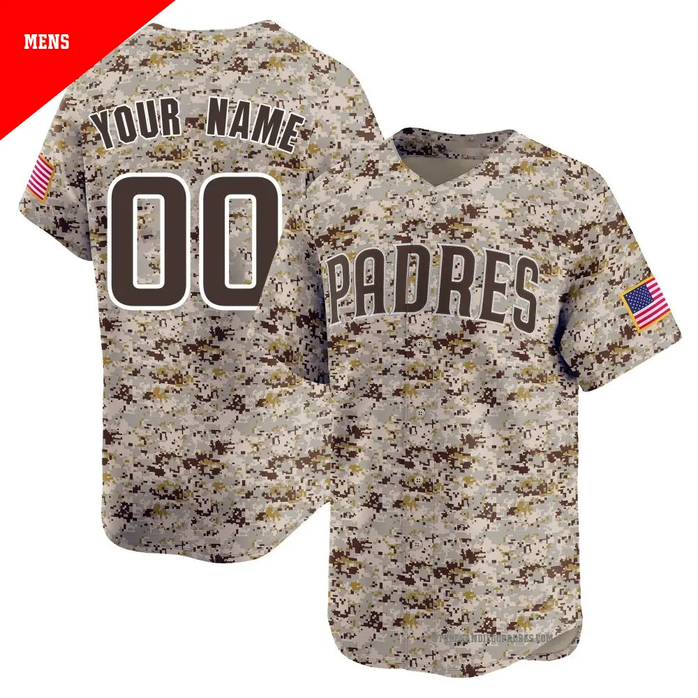 Men's ＃00 Custom San Diego Padres Camo Limited 2nd Alternate Jersey