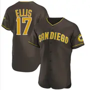 Men s 17 A.J. Ellis San Diego Padres Brown Authentic Road Jersey