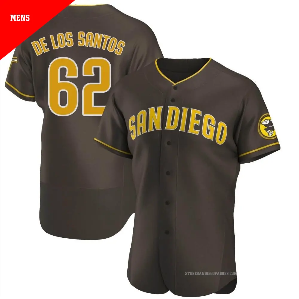 Men's ＃62 Enyel De Los Santos San Diego Padres Brown Authentic Road Jersey
